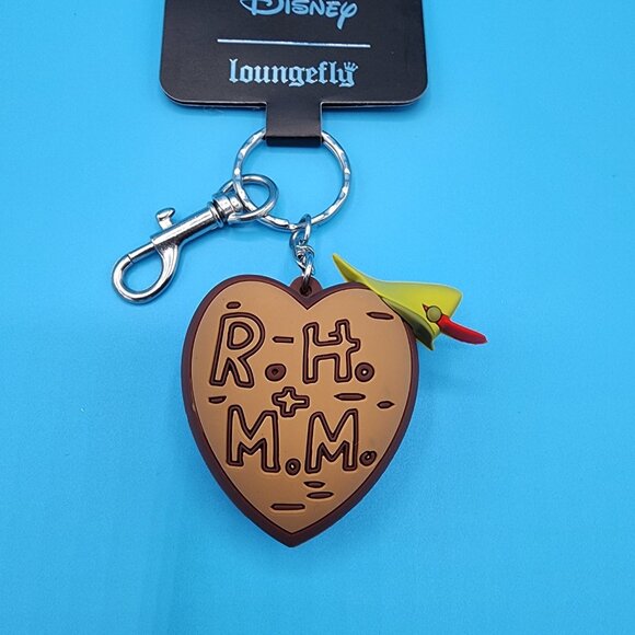 Loungefly Disney Robin Hood 3D Keychain Tree Carving Heart Maid Marian Charm - Picture 3 of 12